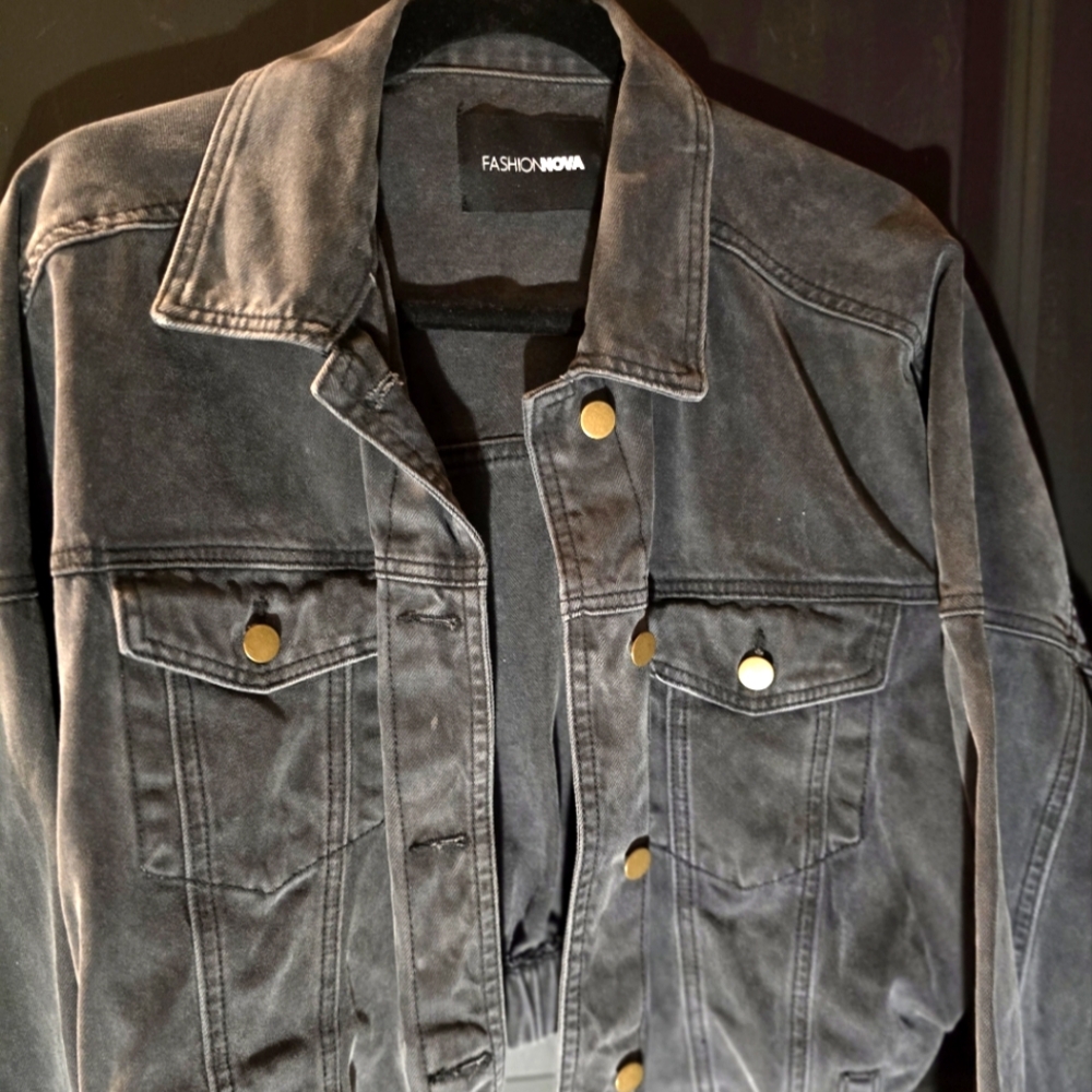 Fashion Nova Unisex Black Denim Jacket
